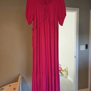 Vibrant Pink Maxi Dress